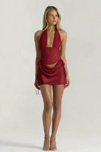 Load image into Gallery viewer, Stylish Two Piece Halter Neck Light Pink Short Homecoming Dress with Sequins