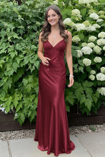 Load image into Gallery viewer, Stylish Sheath Spaghetti Straps Blue Long Prom Dress with Backless