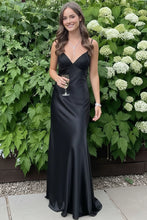Load image into Gallery viewer, Stylish Sheath Spaghetti Straps Blue Long Prom Dress with Backless