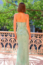 Load image into Gallery viewer, Stylish Sheath Spaghetti Straps Light Green Sequins Long Prom Dress