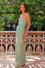 Load image into Gallery viewer, Stylish Sheath Spaghetti Straps Light Green Sequins Long Prom Dress