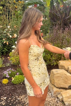 Load image into Gallery viewer, Stylish Sheath Spaghetti Straps Orange Short Homecoming Dress with Beading