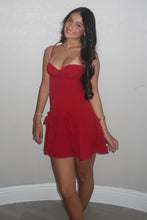 Load image into Gallery viewer, Sweety A Line Spaghetti Straps Red Short Homecoming Dress with Ruffles