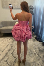 Load image into Gallery viewer, Sweety A Line Strapless Pink Corset Homecoming Dress with Beading
