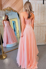 Load image into Gallery viewer, Pretty A Line Sweetheart Blue Corset Prom Dress with Bowknot