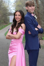 Load image into Gallery viewer, Sweety Mermaid Off the Shoulder Pink Long Prom Dress with Beading