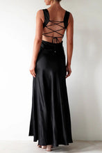 Load image into Gallery viewer, Elegant Sheath Square Neck Yellow Long Prom Dress with Criss Cross Back