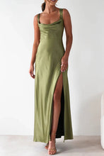 Load image into Gallery viewer, Elegant Sheath Square Neck Yellow Long Prom Dress with Criss Cross Back