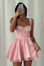 Load image into Gallery viewer, Sweety A Line Sweetheart Pink Corset Homecoming Dress with Lace