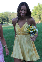 Load image into Gallery viewer, Trendy A Line Spaghetti Straps Orange Short Homecoming Dress with Open Back