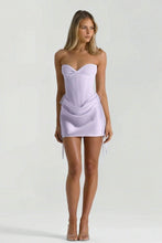 Load image into Gallery viewer, Trendy A Line Sweetheart Light Blue Corset Homecoming Dress with Criss Cross Back