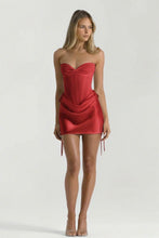 Load image into Gallery viewer, Trendy A Line Sweetheart Light Blue Corset Homecoming Dress with Criss Cross Back