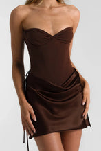 Load image into Gallery viewer, Trendy A Line Sweetheart Light Blue Corset Homecoming Dress with Criss Cross Back