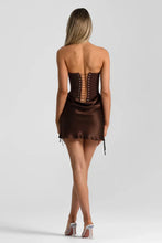 Load image into Gallery viewer, Trendy A Line Sweetheart Light Blue Corset Homecoming Dress with Criss Cross Back