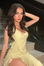 Load image into Gallery viewer, Trendy Mermaid Spaghetti Straps Light Green Long Prom Dress with Ruffles