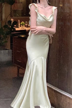 Load image into Gallery viewer, Trendy Mermaid Spaghetti Straps Light Pink Long Prom Dress with Ruffles