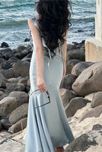 Load image into Gallery viewer, Trendy Mermaid Spaghetti Straps Light Pink Long Prom Dress with Ruffles