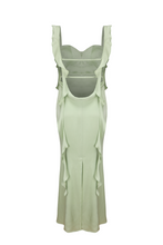 Load image into Gallery viewer, Trendy Mermaid Square Neck Light Blue Long Prom Dress with Ruffles