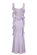 Load image into Gallery viewer, Trendy Mermaid Square Neck Light Blue Long Prom Dress with Ruffles