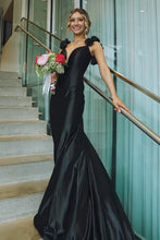 Load image into Gallery viewer, Trendy Mermaid Sweetheart Navy Blue Long Prom Dress with 3D Flowers