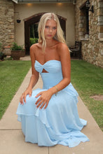 Load image into Gallery viewer, Trendy Mermaid Sweetheart Yellow Long Prom Dress with Ruffles Keyholes