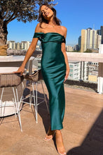 Load image into Gallery viewer, Chic Sheath Off the Shoulder Lilac Long Prom Dress with Ruched