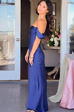 Load image into Gallery viewer, Chic Sheath Off the Shoulder Lilac Long Prom Dress with Ruched