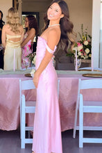Load image into Gallery viewer, Chic Sheath Off the Shoulder Lilac Long Prom Dress with Ruched