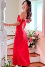 Load image into Gallery viewer, Chic Sheath Off the Shoulder Lilac Long Prom Dress with Ruched