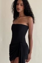 Load image into Gallery viewer, Trendy Sheath Strapless Brown Corset Homecoming Dress with Ruched