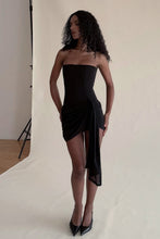 Load image into Gallery viewer, Trendy Sheath Strapless Brown Corset Homecoming Dress with Ruched