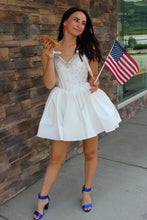 Load image into Gallery viewer, Unique Design A Line Spaghetti Straps Blue Short Homecoming Dress with Beading