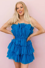 Load image into Gallery viewer, Hot Selling A Line Strapless Short Tulle Homecoming Dress