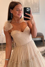 Load image into Gallery viewer, Stunning A-Line Tie Straps Zipper Back Long Tulle Prom Dress