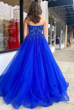 Load image into Gallery viewer, Gorgeous A Line Sweetheart Royal Blue Long Prom Dress with Appliques
