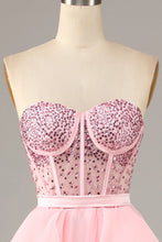 Load image into Gallery viewer, Princess A Line Sweetheart Black Corset Prom Dress with Beding