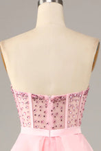 Load image into Gallery viewer, Princess A Line Sweetheart Black Corset Prom Dress with Beding
