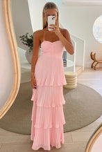 Load image into Gallery viewer, Chic A Line Sweetheart Pink Long Prom Dress with Ruffles