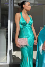 Load image into Gallery viewer, Simple Sheath V Neck Yellow Long Prom Dress with Open Back