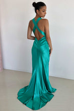 Load image into Gallery viewer, Simple Sheath V Neck Yellow Long Prom Dress with Open Back