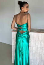 Load image into Gallery viewer, Chic A Line Spaghetti Straps Yellow Long Party Dress with Split Front