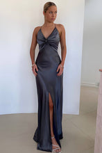 Load image into Gallery viewer, Chic A Line Spaghetti Straps Yellow Long Party Dress with Split Front