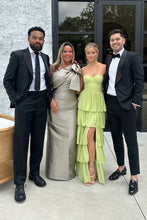 Load image into Gallery viewer, Princess A Line Sweetheart Green Long Party Dress with Ruffles