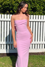 Load image into Gallery viewer, Trendy Sheath Spaghetti Straps Pink Long Prom Dress with Ruched