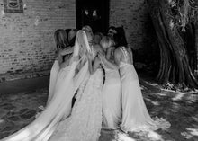 Load image into Gallery viewer, Simple Sheath Spaghetti Straps Light Champagne Long Bridesmaid Dress