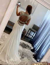 Load image into Gallery viewer, Deep V Neck Ruby Chiffon Long Prom Dress Evening Dress