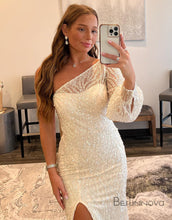 Load image into Gallery viewer, Sexy One-Shoulder Embroidery Prom Dress With Split