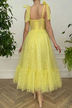 Load image into Gallery viewer, Cute A Line Sweetheart Yellow Party Dress Homecoming Dress
