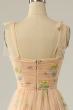 Load image into Gallery viewer, Elegant A Line Spaghetti Straps Green Long Prom Dress with Embroidery