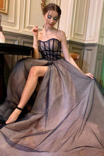 Load image into Gallery viewer, A Line Sweetheart Pink Grey Long Prom Dress Party Dress